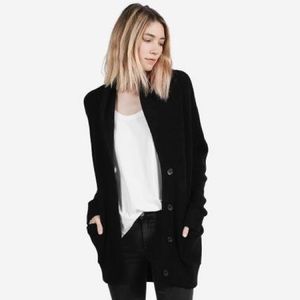 Everlane ribbed chunky wool knit cardigan pocket